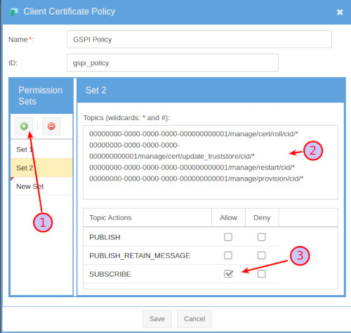 Managing MQTT Policy Subscribe GroveStreams - MQTT Policy Subscribe