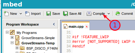 Compile STMicroelectronics GroveStreams Compile
